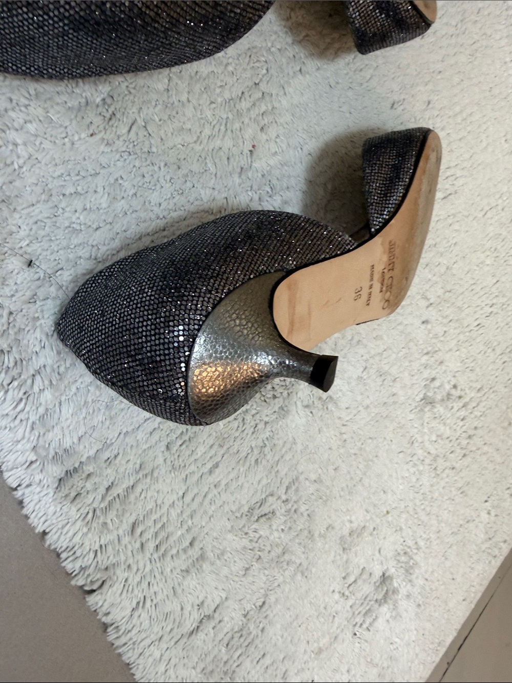 Jimmy Choo Black D'Orsay Sparkle Heels 36 - Picture 4 of 6
